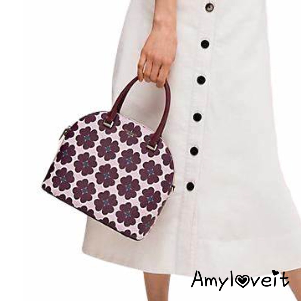 Kate Spade New York Sylvia Graphic Clover Large Dome Satchel Bag